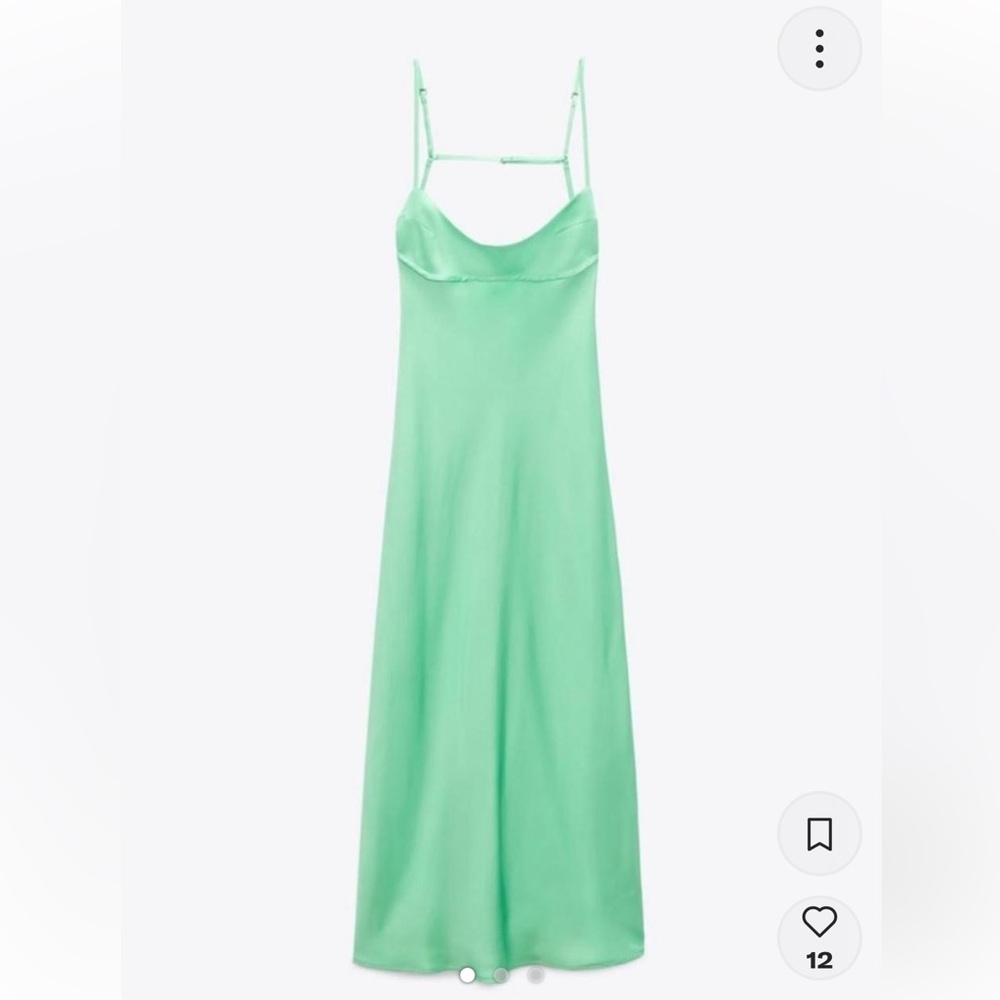 Zara Green Slip Dress